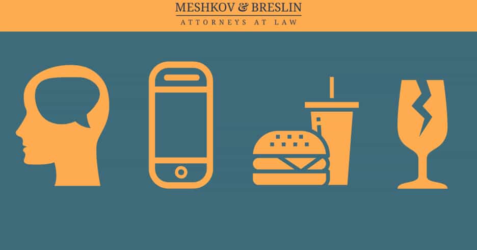 Clip art of head, phone, food, and a fragile